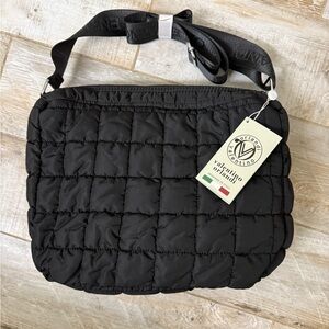 Valentino Orlandi Black Quilted Bag with Silver Accents